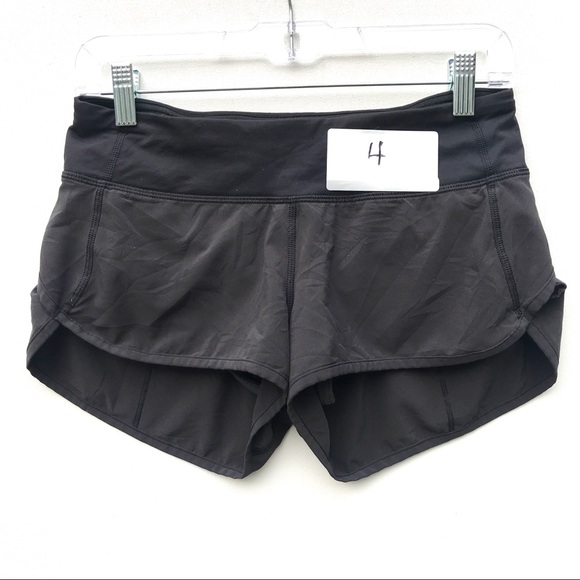 Lululemon Run speed Shorts 4 Black Preowned 2 1/2" inseam - Picture 5 of 6